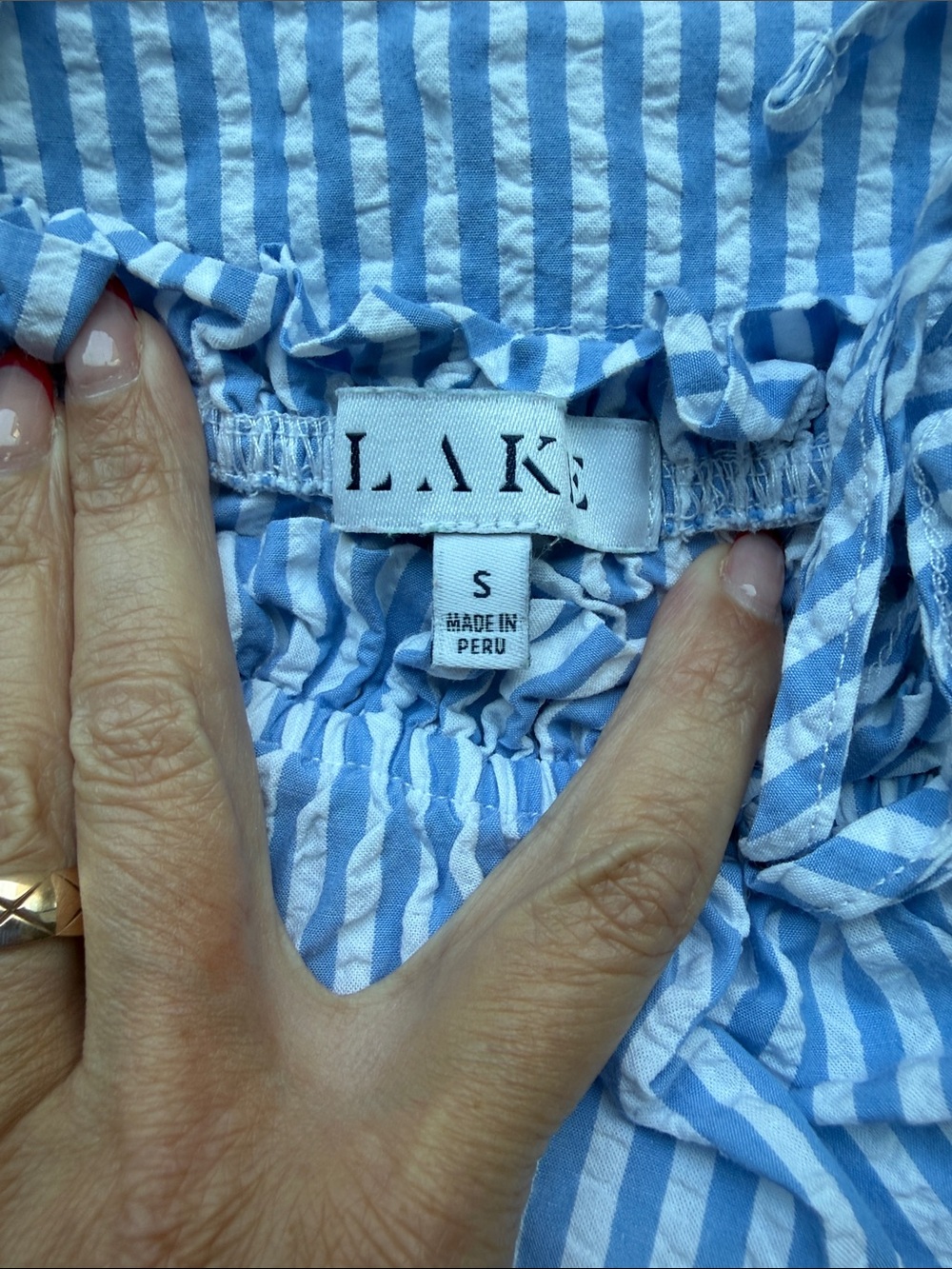 Striped Blue White Cotton Sleepwear Shorts - Picture 2 of 4